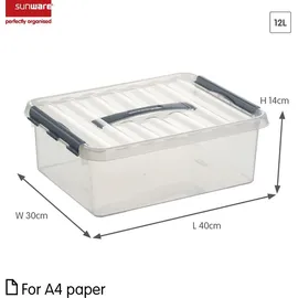 SUNWARE Q-Line Aufbewahrungsbox 40 x 30 x 14 cm 12-tlg. transparent