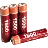 McPower 1,2V, NiMH Typ AAA Micro 1500mAh im Blister wiederaufladbare Batterien Accus