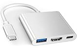 USB-C auf HDMI Multiport Adapter, Typ-C Digital AV Hub mit HDMI (4K @ 60Hz) Ausgang & USB 3.0 Port & 100W PD-Ladeanschluss für Apple MacBook Pro, Air, iPad Pro, Pixelbook, XPS, Galaxy und mehr