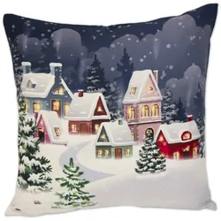 Kissenbezug Winterwonderland 45 x cm Polyester Blau