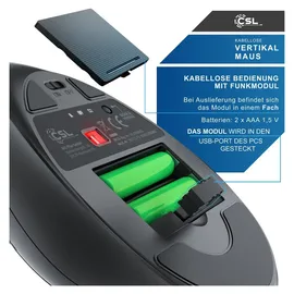 CSL Ergonomische Maus schwarz