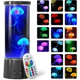 KIKILIVE lavalampe quallen lampe kinder jellyfish lamp led Aquarium mit 17 Farbe ändern dimmbare Nachtlicht für Home Decor Weihnachten Geburtstag Geschenke