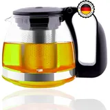 TYA I Premium Teekanne Glas, Hitzebeständig Glaskanne mit Deckel 700ml Teekanne mit Siebeinsatz Teekanne Thermo mit Edelstahl Filter Sieb, Tea Maker, Teekanne mit Sieb Tee Kanne Aus Glas (700ml)