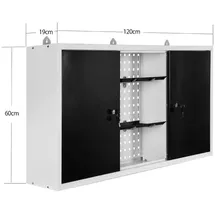 XPOtool Werkzeugwand und Werkzeugschrank Set, Lochwand Hängeschrank, Werkstatt