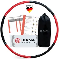 KIANA SPORTS® Hula Hoop Reifen Erwachsene inkl. Tasche und Übungsplan [1,2 kg] - Stabiler Hoola Hoop aus Deutscher Entwicklung - Hullahub Reifen zum Abnehmen - Gymnastikreifen im Wellendesign