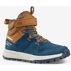 Winterschuhe Kinder Gr. 24–34 Leder Klett warm wasserdicht Winterwandern - SH500, blau, 26