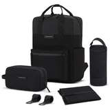 KAPTEN & SON Bergen Wickelrucksack schwarz