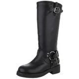 Ital-Design Ital Design Damenschuhe Stiefel Flache Stiefel, DES698-, Kunstleder, Schwarz, Gr. 38 - 38 EU
