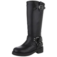 Ital-Design Biker Westernstiefel Damen Schwarz 38