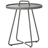 Beistelltische On-the-move Cane-line hellgrau, Designer Christina Strand, Niels Hvass, 37x46.5x37 cm