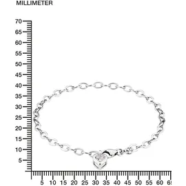 Amor Silberarmband »Schmuck Geschenk Armkette Herz LIEBE« Made in Germany - mit Zirkonia (synth.) silberfarben