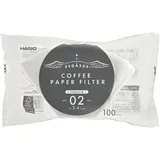 Hario Kaffeefilter mit flachem Boden, 02, Weiß, 100 Stück