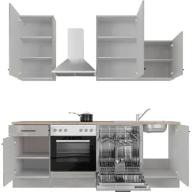 Flex-Well Küchenzeile Lund 220 cm grau