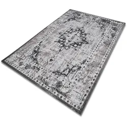 Karat Flachgewebter Teppich Vintage   Grau