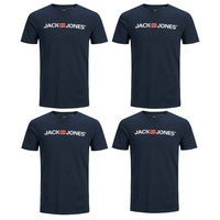 Jack & Jones T-Shirt PROLOG 4er Pack (4-tlg) aus 100% Baumwolle blau XXL