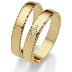 Firetti Trauring Schmuck Geschenk Gold 375 Hochzeit Ehering „LIEBE“, Made in Germany – mit o. ohne Brillanten/Diamanten gelb|goldfarben 55