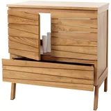 Mendler Teak-Waschbeckenunterschrank HWC-M73, Waschtisch Schrank, hochwertiges B-Grade-Teak (Kernholz, 20-30 Jahre), 87x81x56cm