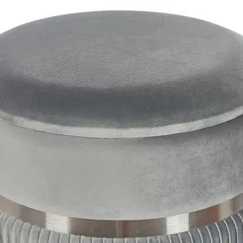 Beliani Pouf mit Stauraum 2er Set CAMDENTON Samtstoff Hellgrau