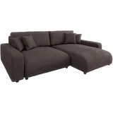 s-style möbel Ecksofa mit Schlaffunktion und Bettkasten in Cord-Stoff schöner Sitzkomfort Ottomane rechts, B/T/H: 234 cm, Hergestellt Europa, Oeko-Tex®, Wohnzimmer, Sofas - Couches, Wohnlandschaften, Ecksofas