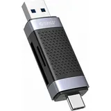 ORICO CD2D-AC2-BK-EP TF/SD memory card reader USB + USB-C (black).