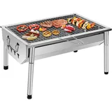 SunJas Picknickgrill Edelstahl Holzkohlegrill Kleiner Grill Portable Campinggrill Abnehmbare BBQ Grills für Outdoor Garten Party usw. (40 x 28 x 21.5 cm)