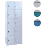 Mendler Schließfachschrank HWC-L58, Aktenschrank Büroschrank Mehrzweckschrank, abschließbar Metall 185x70x40cm ~ grau