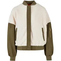 URBAN CLASSICS Oversized Sherpa Mixed Bomberjacke White Sand /