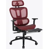 Trisens Bürostuhl in moderner Mesh-Optik mit Fußstütze ergonomischer Drehstuhl mit Nacken und Lordosenstütze - Gamingstuhl mit atmungsaktiver Netzrückenlehne und Wippfunktion