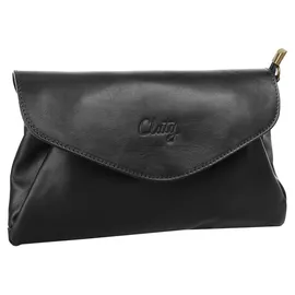 Cluty Abendtasche Leder Schwarz