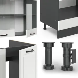 Vicco Winkelküche R-Line L-Form 287 cm Weiß/Anthrazit