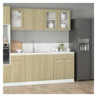 vidaXL 4-tlg. Küchenschrank-Set Lyon Sonoma-Eiche Holzwerkstoff