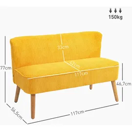 Homcom Sofa Holz, Stoff, Schaumstoff