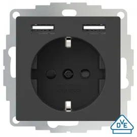 2USB USB-Steckdose 12 W Anthrazit