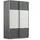 Rauch Schwebetürenschrank Quadra 136 x 210 x 62 cm Grau