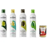 Mantova Ölspray-Set, 4x200ml mit Olivenöl, Ingwer, Trüffel und Basilikum +Polpa