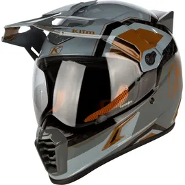 Klim Krios Pro Rally, Endurohelm - Hellgrau/Grau/Schwarz/Bronze - XXL
