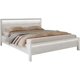 Home Affaire Massivholzbett HOME AFFAIRE "Moivre", weiß, B:209cm H:97cm L:214cm, Betten, Massivholzbett, inkl. LED-Beleuchtung