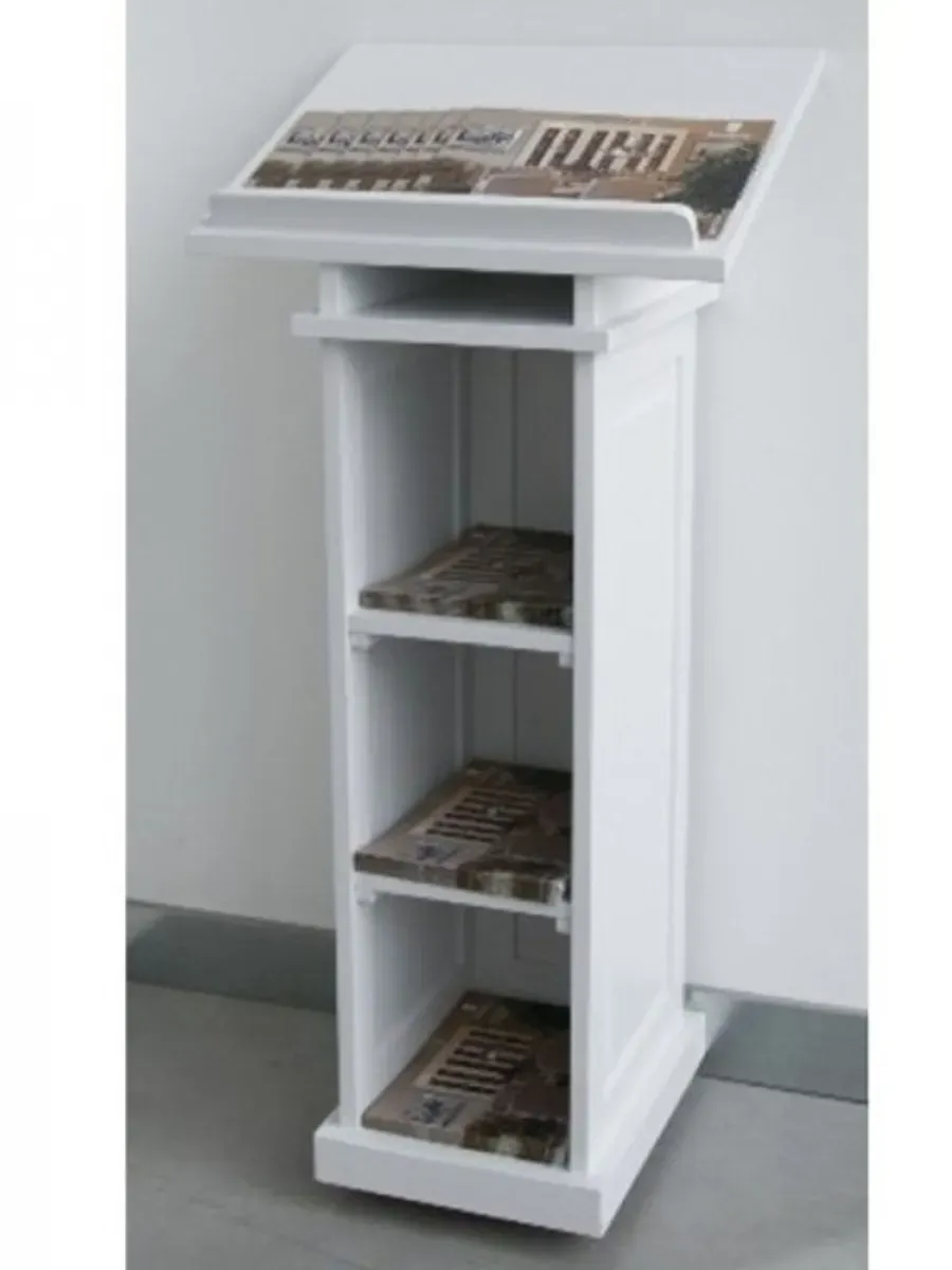 Casa Padrino Rednerpult / Stehpult / Messe Pult Weiß - Hotel, Cafe, Restaurant, Ladeneinrichtung, Shop Einrichtung, Messe Einrichtung