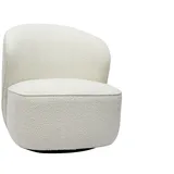 miliboo Design-Drehsessel mit weißem Stoff mit Bouclé-Wolleffekt AMBER