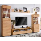 Home Affaire Wohnwand »Vetro«, (Set, 4 St.), teilmassives Holz, beige