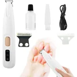 Hundeschermaschine Leise, Hunde Haarschneidemaschine, Pfotentrimmer Mit LED-Licht, Wasserdicht Pfoten Rasierer, USB Wiederaufladbar Schermaschine Hund