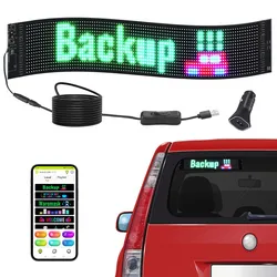 VEVOR Programmierbares LED-Schild, P6 Vollfarb-LED-Scrolling-Panel, DIY-Anzeigetafel mit benutzerdefiniertem Textanimationsmuster, Bluetooth-App-Steuerung, Nachrichten-Ladenschild 68 x 12 cm
