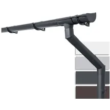 Inefa Dachrinnen Set PVC 4m NW 100 halbrund für Gartenhaus, Carport, Anthrazit