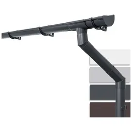 Inefa Dachrinnen Set PVC 4m NW 100 halbrund für Gartenhaus, Carport, Anthrazit