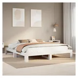 vidaXL Massivholzbett 180 x 200 cm Weiß