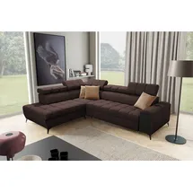 kaiser möbel Modernes, modisches, elegantes Ecksofa mit Schlaffunktion GRECO VII Avra Braun Links