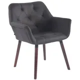 TPFLiving Esszimmerstuhl Cassy mit hochwertig gepolsterter Sitzfläche - Konferenzstuhl (Küchenstuhl - Lehnstuhl - Wohnzimmerstuhl), Gestell: Buchenholz Walnuss - Sitzfläche: Kunstleder schwarz schwarz