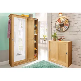 Home Affaire Garderobenschrank »Nekso«, mit Spiegel, Breite 114 cm, aus MDF oder Massivholz, FSC®, beige