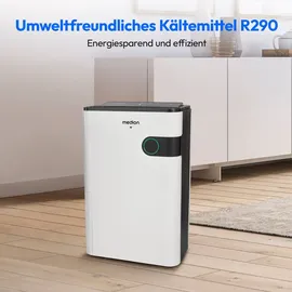 Medion DH30S Luftentfeuchter elektrisch (smart, bis zu 150m3 (60m2), 24Liter/24h, 43db leise, elektrischer Raumentfeuchter, Timer, Bodenrollen, Entfeuchter)