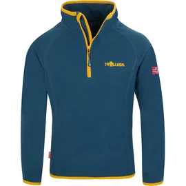 TROLLKIDS Kinder Nordland Half Zip Fleecepullover - 116 - mystic blue/golden yellow